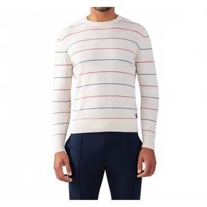 NEW RON DORFF ron dorff cotton-silk cashmere sweater w. tennis stripes - 2 color